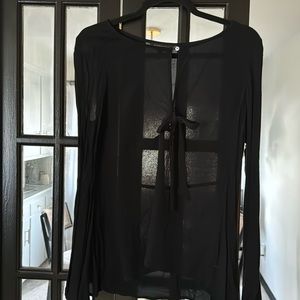 Express Black Top with Keyhole and Bow